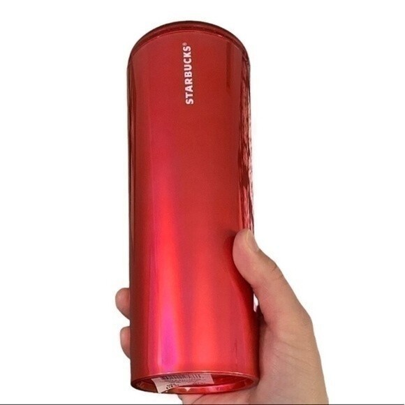 Starbucks Summer 2022 Watermelon Red Pink metallic mirrored venti tumbler cup - Picture 2 of 4
